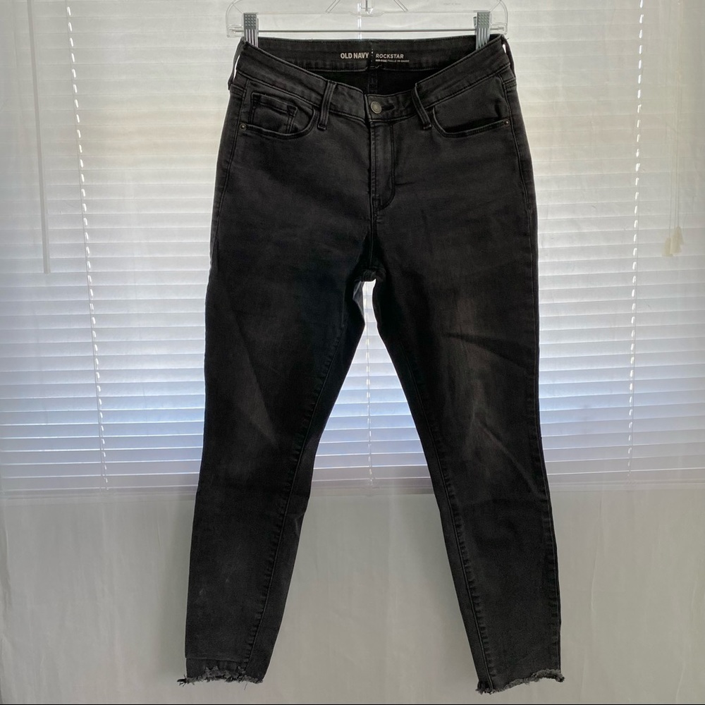 Old Navy Charcoal Rockstar Mid-rise Jeans
